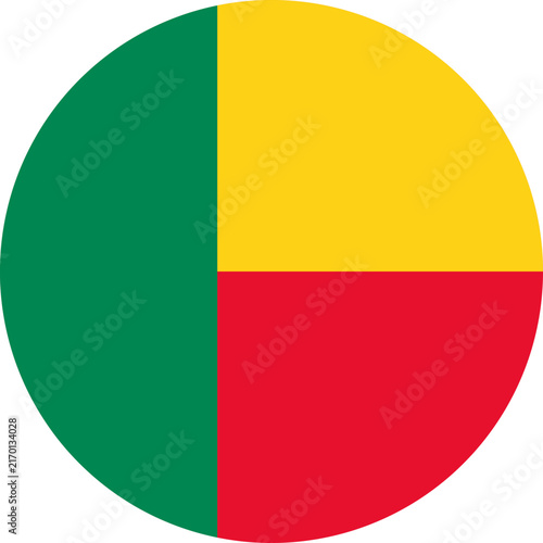 Round Benin Flag Vector Icon Circular Beninese Flag Button Element