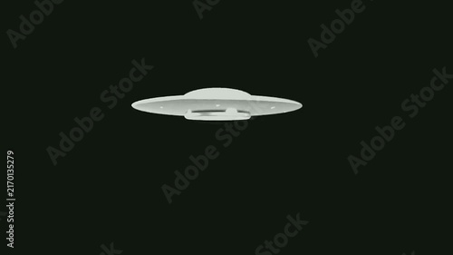 ufo flying saucer blue beam, on green screen.