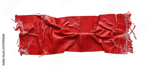 Canvastavla Red Fabric Tape With Frayed Edges Isolated For Graphic Design