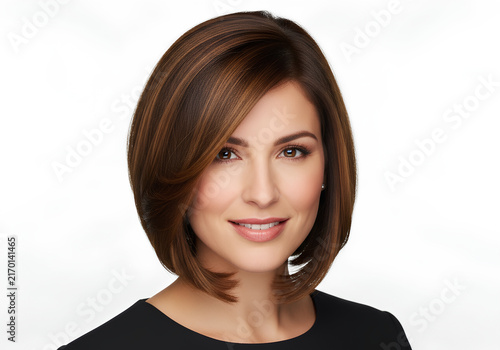 Portrait of a confident smiling businesswoman with stylish bob cut