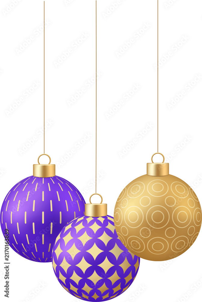 Obraz premium Shiny Patterned Christmas Ornaments