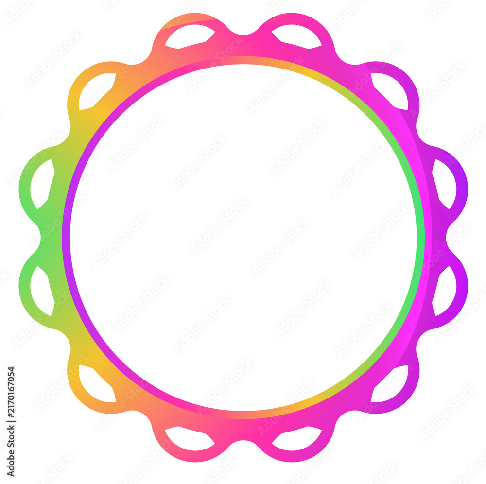 Fototapeta premium Colorful Rainbow Gradient Circular Frame with Decorative Loop Border