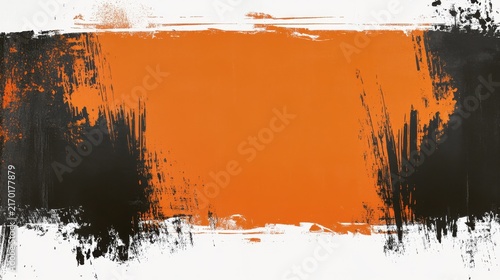 Abstract Orange and Black Brush Stroke Background for Creative Use