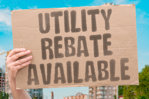 Bild auf Leinwand "Utility rebate available" Electric company offers charging installation incentive