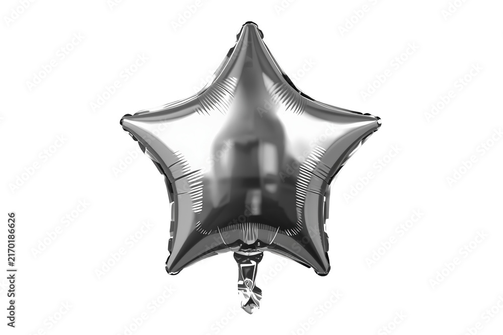 Naklejka premium Shiny silver star foil party balloon