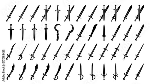 Foto Collection of Diverse Sword Silhouettes