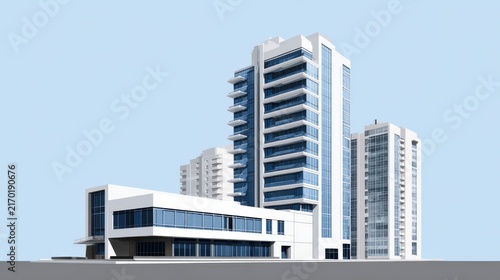 Modern Architectural Design of Tall Buildings with Glass Facades