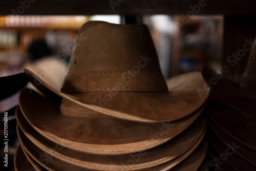 Stack of cowboy hats