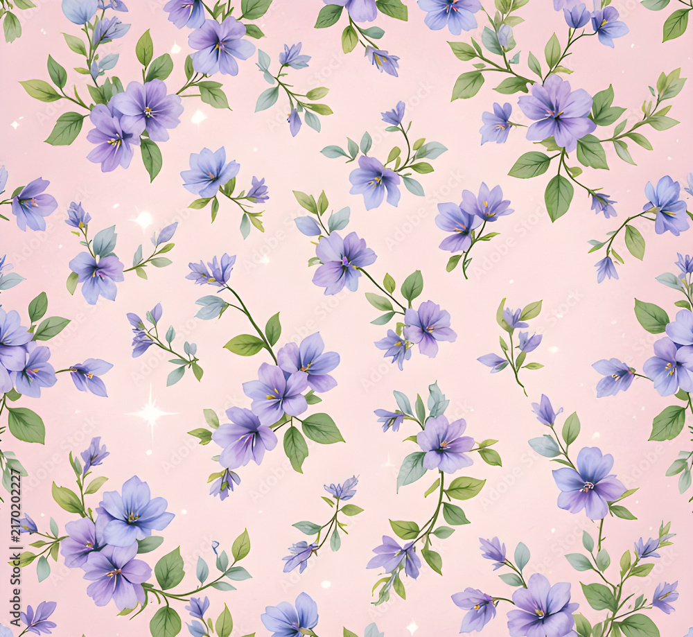 Fototapeta premium seamless pattern with violet flowers
