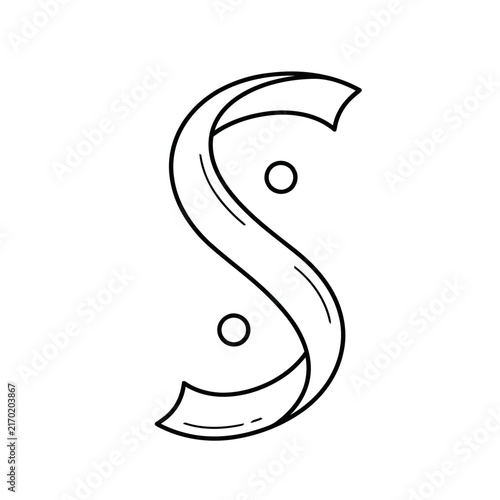 Stylized S Letter with Circles