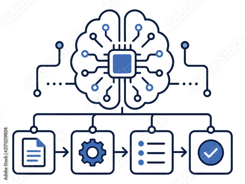 AI Workflow Modern Vector Icon for Artificial Intelligence and AI Tools