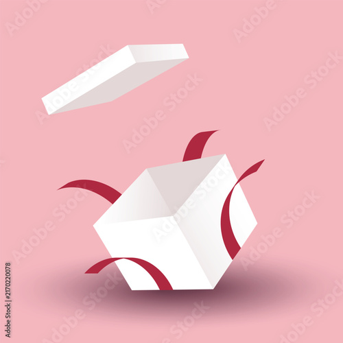 open gift box, celebratory gift decoration