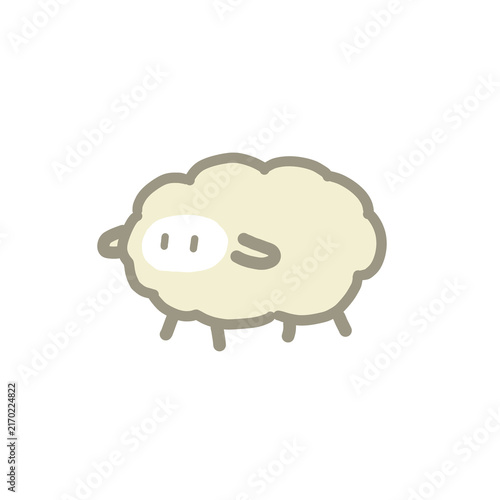 角のないひつじのゆるい手描き風イラスト