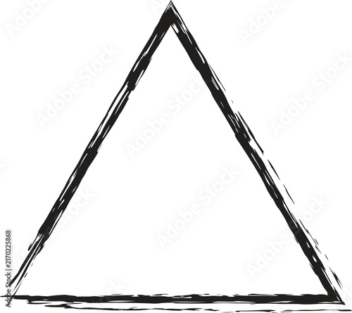 Hand Drawn Rough Triangle Outline for Minimalist Geometric, Artistic and Creative Design Vector Illustration
