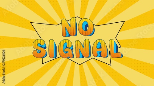 No Signal Colorful Cartoon Burst with Sunburst Text Animation 4K