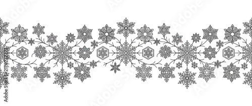 Intricate Snowflake Border Pattern Isolated