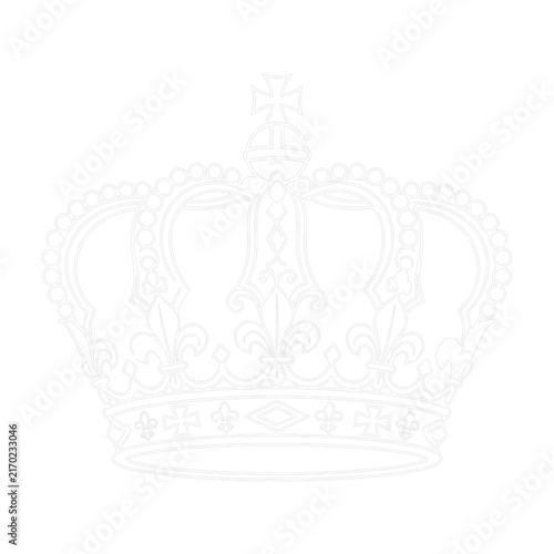 Canvas Print Elegant Royal Crown Line Art Illustration Isolated