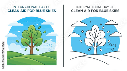 Clean Air Blue Skies Tree Icon Isolated Transparent Background