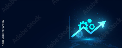 Background featuring data analysis graphs and marketing mechanisms