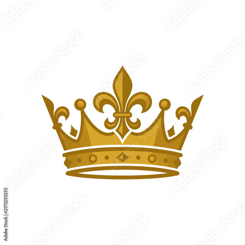 Foto Golden Royal Crown with Fleur de Lis Symbol