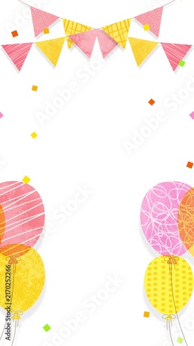 Balloon Celebration Frame Loop Background (Vertical 9:16)