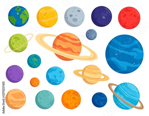 Colorful circle icons set with various geometric shapes and gradients.
