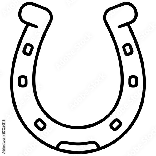 Lucky horseshoe minimalist line art icon with good luck horseshoe protection minimalist isolated