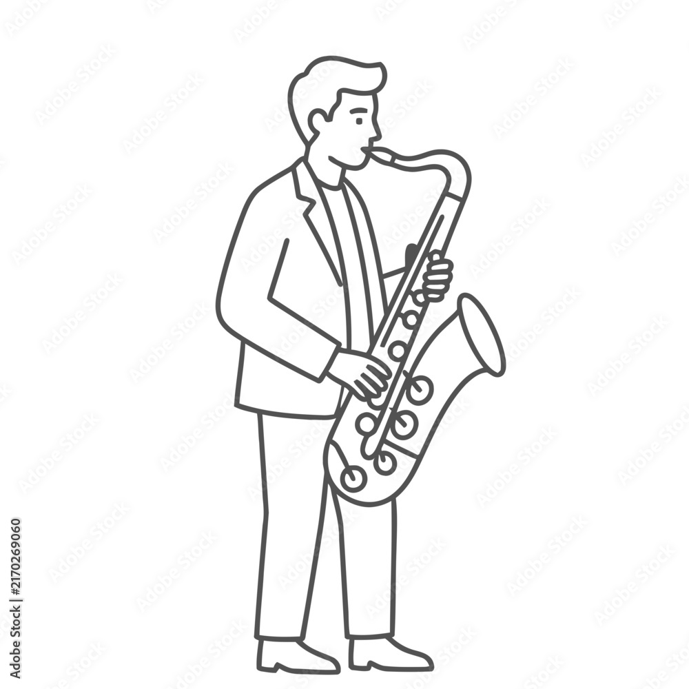 Fototapeta premium Man playing saxophone