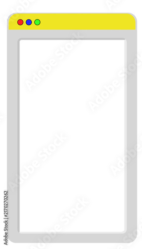 Vertical Mobile Web Browser Window Frame Interface Smartphone Screen UI UX Template Illustration Isolated On White Background