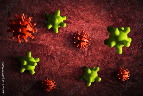 Virus cells spreading in human body