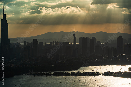 Фотография From the summit of Purple Mountain in Nanjing at dusk, overlooking the entire ci