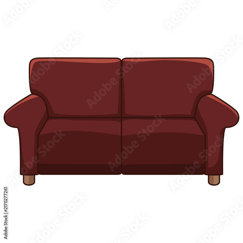 Comfy two seater couch featuring soft upholstery and wooden legs
