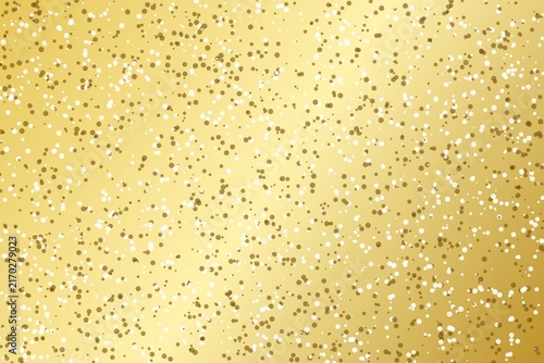 Quadro su tela Glittering golden background with various shiny dust particles floating