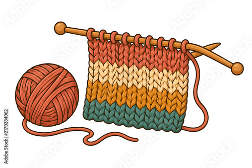 knitting yarn and knitting needles