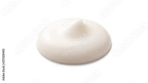White milky lotion cream dollop with soft rounded texture isolated on transparent background