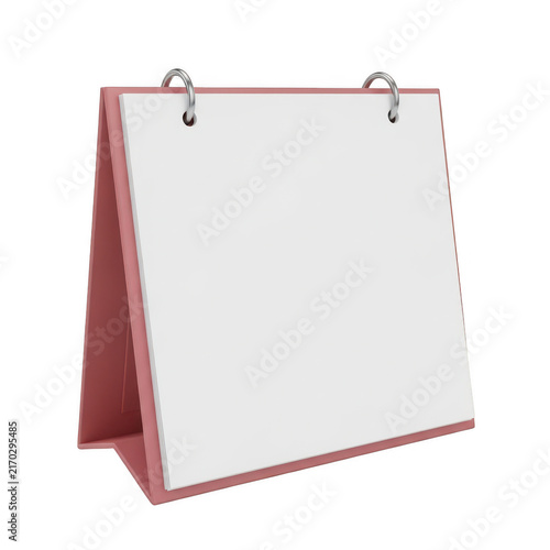 Pink desktop flip calendar mockup isolated on a white background isolated on transparent background