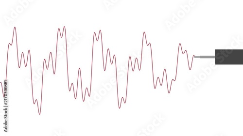 Minimalist Red Seismograph Waveform Polygraph Line Animation Motion Graphics Loop