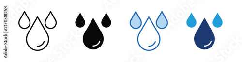 Drop Water  Icon Collection With Multiple Styles