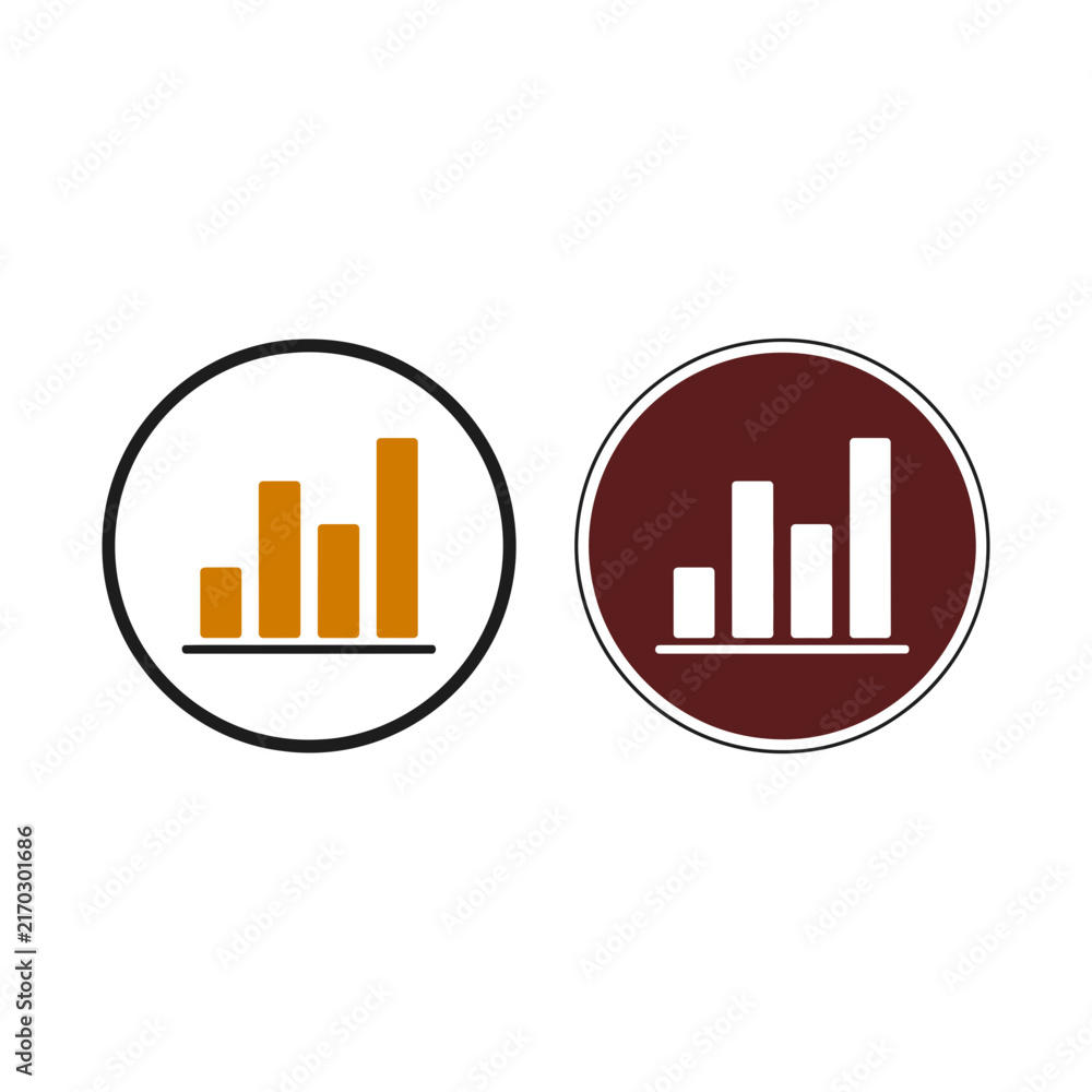 Obraz premium Business growth bar charts analytics data statistics icons set with analytics, statistics