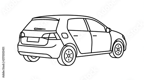 Obraz na płótnie Modern Car Outline Icon Editable 