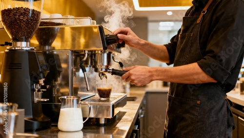 Barista Preparing Fresh Espresso