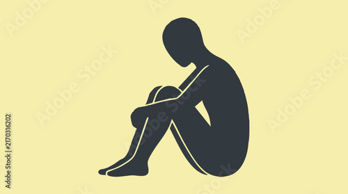 Silhouette of person sitting, symbolizing sadness, depression, and introspection