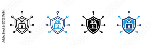 Zero Trust icon set multiple style collection