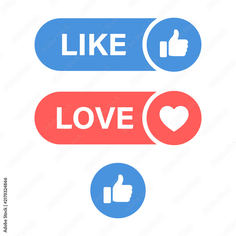 Obraz premium Social media like love buttons icons