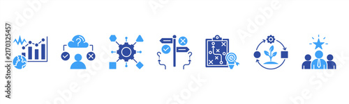 Bild auf Leinwand VUCA web banner featuring Volatility, Uncertainty, Complexity, Ambiguity, Strategy, Adaptation, and Leadership for modern business and organizational challenges