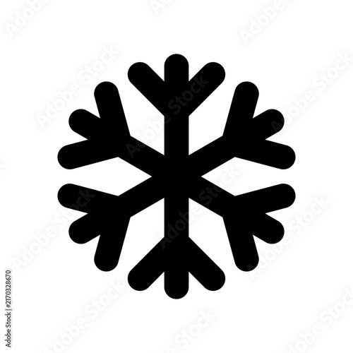 冬の季節や寒さを表すシンプルな雪の結晶のアイコン