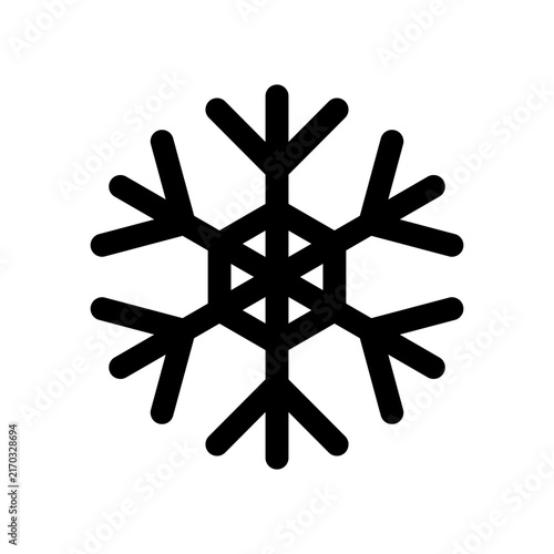 冬の季節や寒さを表すシンプルな雪の結晶のアイコン