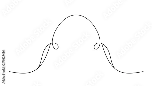 Elegant minimalist line art curve white background.