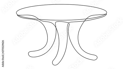 Elegant modern table design white background.