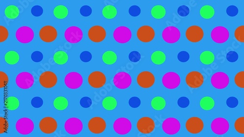 Vibrant Polka Dot Pattern Design with Colorful Circles on a Blue Backdrop